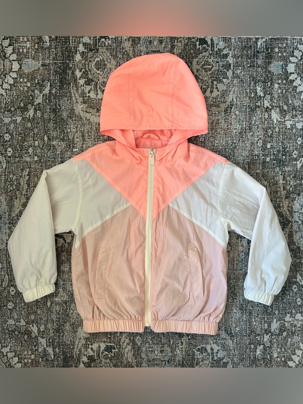 Zara Peach & Blush Hooded Windbreaker